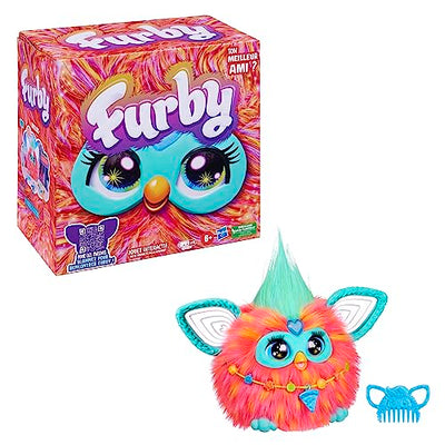 Furby Korallenroter Plüsch, interaktiv – Französische Version (Die Verpackung kann variieren)