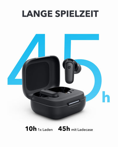 soundcore P30i by Anker Noise Cancelling Earbuds, smarte Geräuschunterdrückung, kraftvolle Bässe, 45h Spielzeit, 2-in-1 Case und Handyständer, IP54, kabellose Kopfhörer, Bluetooth 5.4, App Steuerung