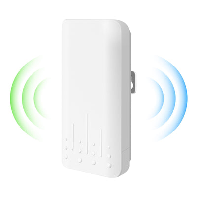 Outdoor WLAN Verstärker Wetterfester, IP65 Regenfest und Staubdicht WiFi Repeatermit AP Modus, 2.4Ghz 300 Mbit/s WiFi Expander,Eingebaute versteckte Antenne, Arbeitstemperatur -40℃—70℃，weiß