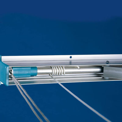 JUWEL Deckentrockner Samba 200 (für bis zu 2 Waschmaschinenladungen, Aufhängelänge 18 m, Wäschetrockner für große Wäscheteile/Bettwäsche, bis 120 cm stufenlos absenkbar) 30040