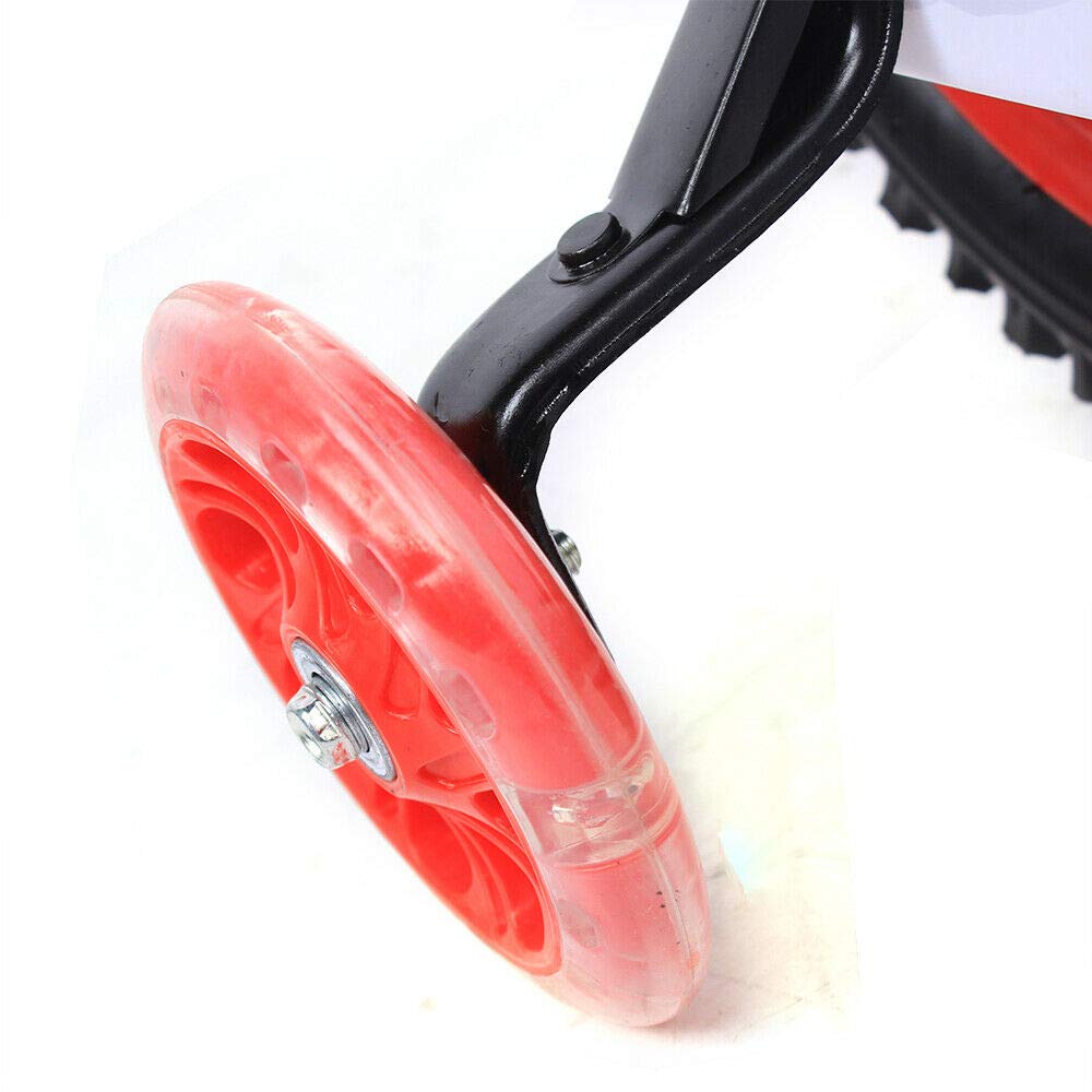 KinHall 12 Zoll Kinderfahrrad mit Hilfsrad, Anfängerfahrrad, Kinderrad für Stoßdämpfer-Fahrräder, geeignet Kinder Jungen und Mädchen, Verstellbarer Sitz (Rot)