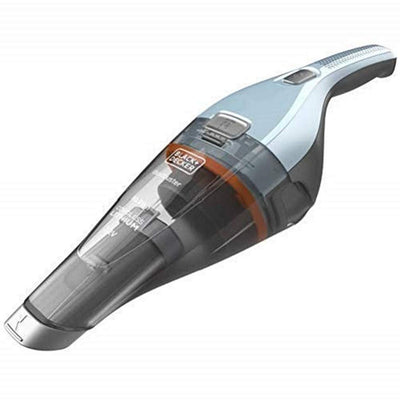 BLACK+DECKER Handstaubsauger Akku 7,2V Dustbuster (Handsauger beutellos + kabellos, breite Saugöffnung, spülmaschinenfester Staubfangbehälter inkl. Fugendüse & Ladestation mit Wandhalterung) NVC215W