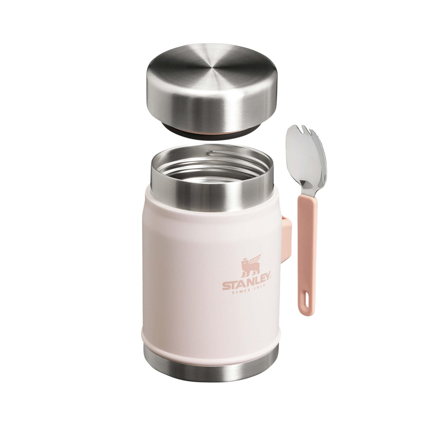 Stanley Classic Legendary Thermobehälter für Essen mit Göffel 400 ml - Hält 7 Stunden Heiß oder Kalt - Edelstahl Warmhaltebehälter Essen - BPA-Frei - Spülmaschinenfest - Rose Quartz