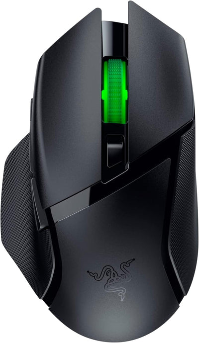 Razer Basilisk V3 X HyperSpeed - Anpassbare kabellose Gaming-Maus (Ergonomische Form mit 9 anpassbaren Bedienelementen, HyperSpeed Wireless, Bluetooth, 5G Advanced 18K Optical Sensor) Schwarz