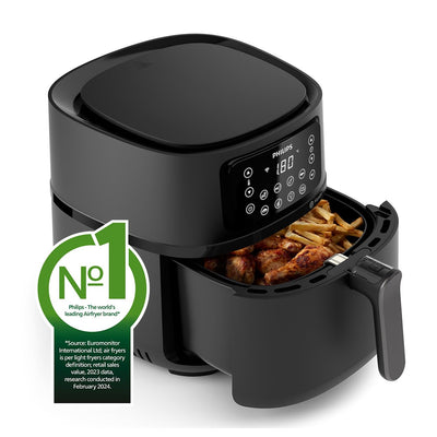 Philips Domestic Appliances Philips Airfryer 5000 Series XXL, 7,2 l (1,4 kg), 6 Portionen, 16-in-1 Airfryer, angeschlossenes WLAN, 90% weniger Fett mit Rapid Air Technologie, HomeID App (HD9285/91)