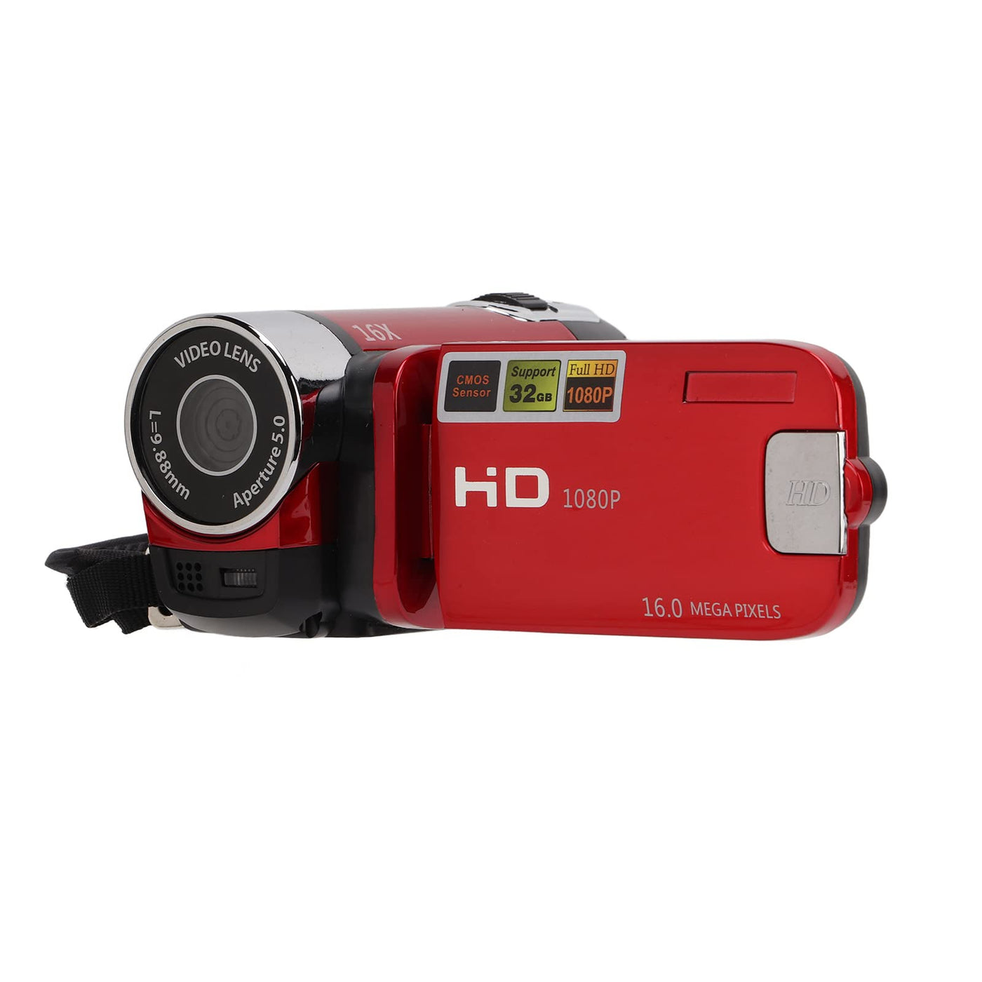 4K 48MP Digital Video Camera Camcorder, 16X Digitalzoom Kamera Video Recorder 2,7 Zoll 270° drehbarer Bildschirm Videokamera für Anfänger und (Rot)