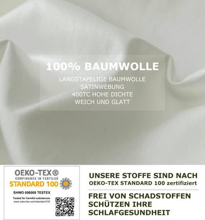 SALAD HOUSE Weiße Bettwäsche 135x200 Baumwolle, Allergiker Bettwäsche-Sets, Duvet Cover, Herbst Bettbezug + Satin Kissenbezug 80x80, Room Decor Bettwaren & Bettwäsche, 400TC