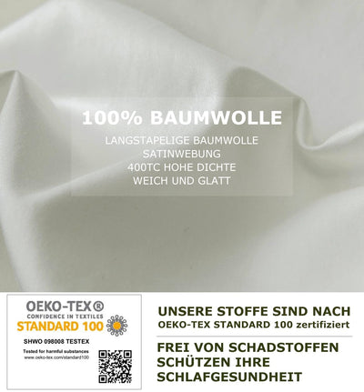 SALAD HOUSE Weiße Bettwäsche 135x200 Baumwolle, Allergiker Bettwäsche-Sets, Duvet Cover, Herbst Bettbezug + Satin Kissenbezug 80x80, Room Decor Bettwaren & Bettwäsche, 400TC