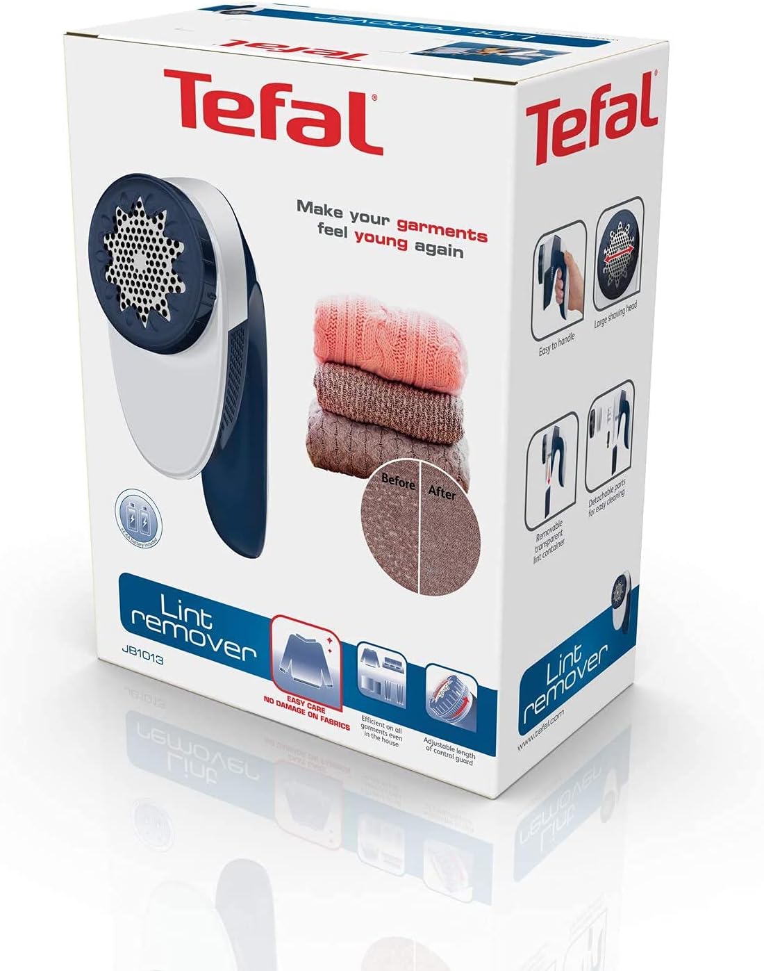 Tefal JB1013 Fusselrasierer, Stoff, Weiß/Blau