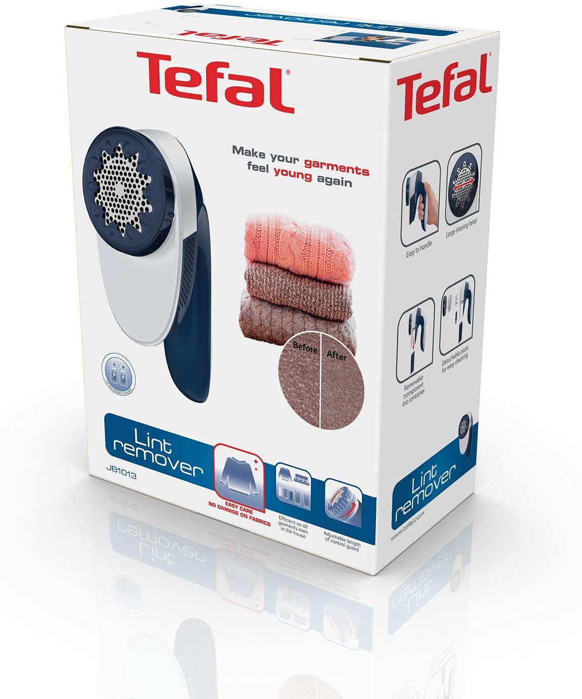 Tefal JB1013 Fusselrasierer, Stoff, Weiß/Blau