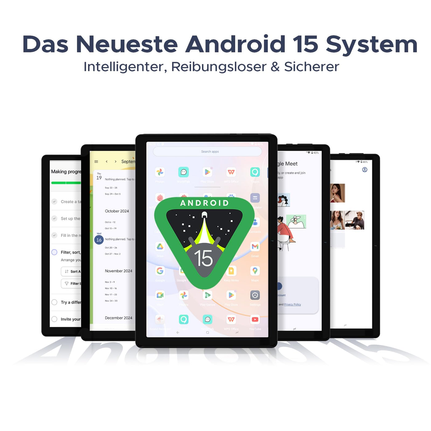 DOOGEE U10 2025 Neueste Android 15 Tablet 10 Zoll, 16GB RAM+128GB ROM (2TB TF) Kinder Tablets PC 5060mAh Gaming Tablet Android, Widevine L1/ 8MP+5MP Dual Kamera/WiFi 6/ Type C/ 3.5mm Kopfhörerbuchse