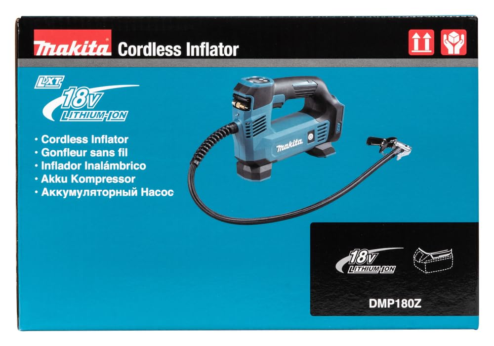 Makita DMP180Z Akku-Kompressor 8,3 bar 18 V (ohne Akku, ohne Ladegerät) Blau, Silber