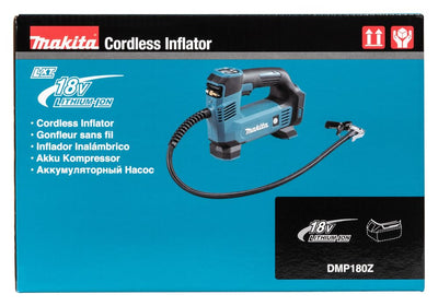 Makita DMP180Z Akku-Kompressor 8,3 bar 18 V (ohne Akku, ohne Ladegerät) Blau, Silber