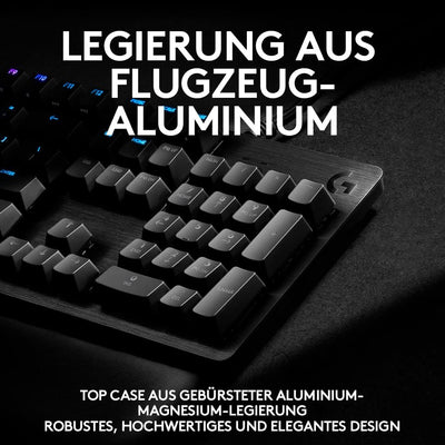 Logitech G513 mechanische Gaming-Tastatur, GX Brown Taktile Switches, RGB-Beleuchtung, USB-Durchschleife, Handballenauflage mit Memory Foam, Aluminium-Gehäuse, Deutsches QWERTZ-Layout - Carbon/Schwarz