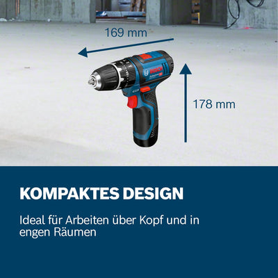 Bosch Professional 12V System Akku Bohrschrauber GSR 12V-15 (inkl. 2x GBA 2.0Ah, Ladegerät, 39tlg.-Zubehör-Set, Werkzeugtasche) - Amazon Exclusive