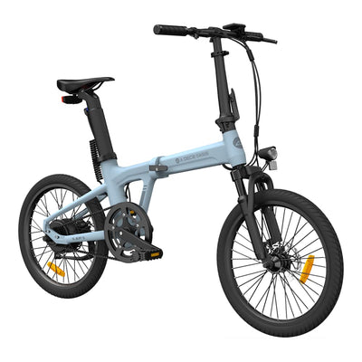 ADO E-Bike 2 × Air 20S E-Fahrrad Faltbar, klapprad Riemenantrieb,City Bike, 1 Gang, Hintermotor, ebike Damen/Herren,StVZO,ADO Smart APP,3,5-Zoll-IPS-Display (Gray+Blue)