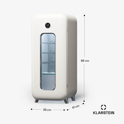 Klarstein Freistehender Weinkühlschrank 1 Zone, Getränkekühlschrank Klein, Kleiner Weinschrank, Wein-Kühlschrank Klein mit Glastür, Indoor/Outdoor Flaschenkühlschrank, Wine Fridge, 15 Flaschen