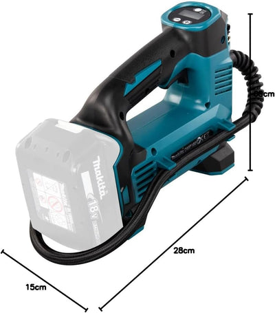 Makita DMP180Z Akku-Kompressor 8,3 bar 18 V (ohne Akku, ohne Ladegerät) Blau, Silber