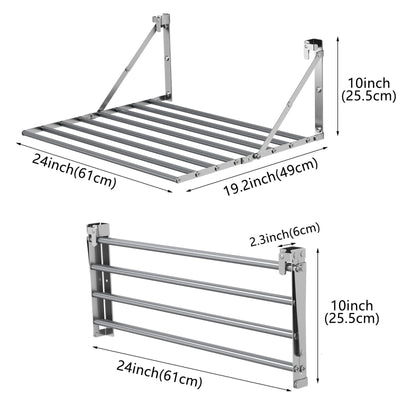 Innotic Wäscheständer Wandmontage Klappbar, Wasserdicht Wäschetrockner Wand Outdoor mit 8 Stangen groß Raum, Platzsparend Wäscheständer für außen Bad Balkon Waschraum