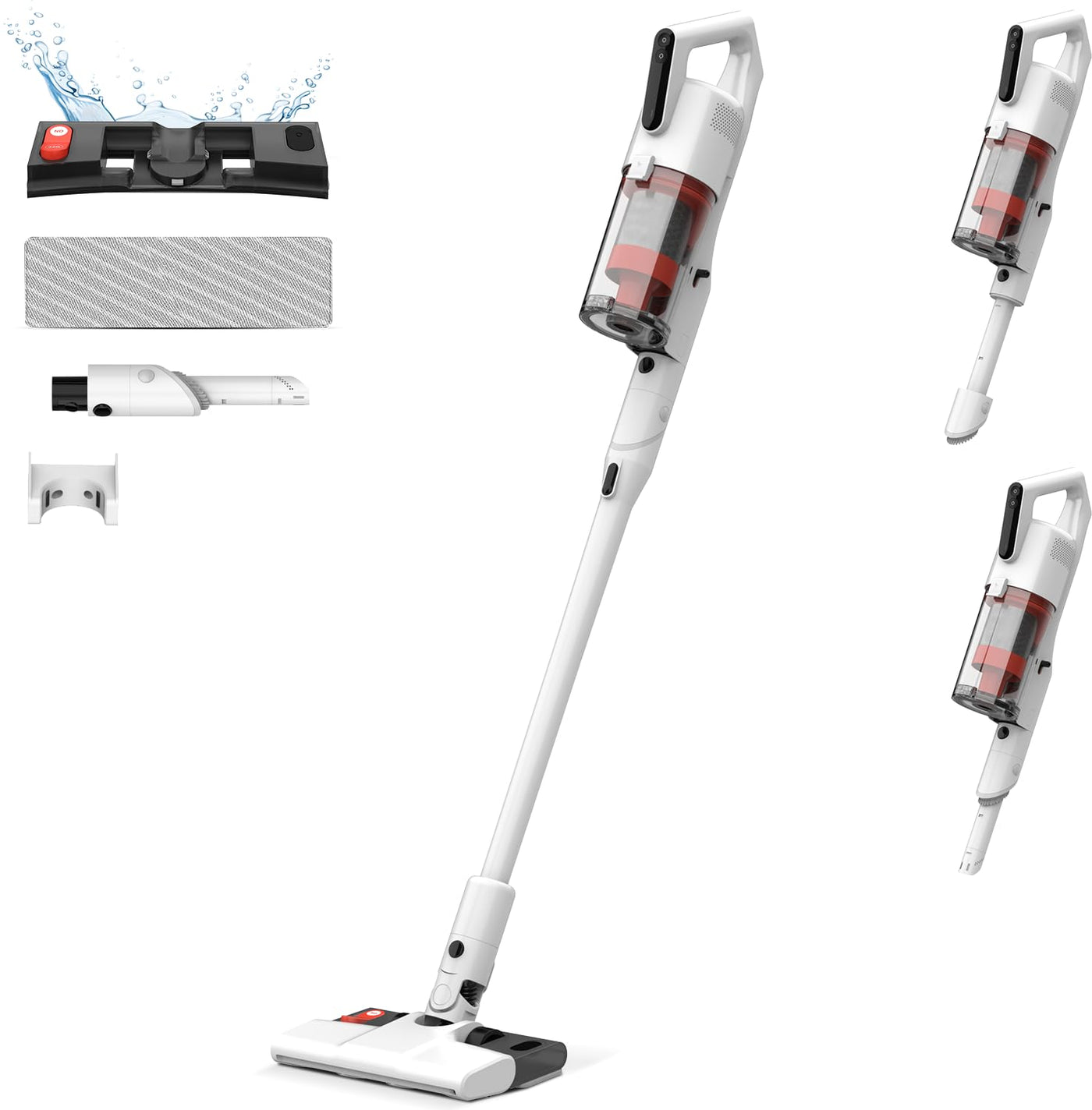 Deerma Staubsauger Kabellos: Akku Staubsauger mit Wischfunktion 2-in-1 Sauger mit Wischfunktion Vacuum Cleaner Ideal für Tierhaare alle Bodenarten Mit Langer Akkulaufzeit und einfacher