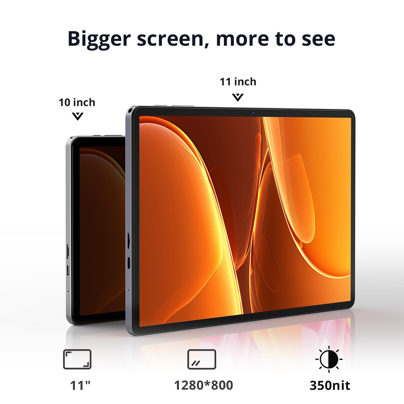 SVITOO Tablet 11 Zoll, Android 15 Tablet 4 GB Arbeitsspeicher + 128GB ROM, T606 Octa-Core, 1280x800 HD, 8000mAh（mit NTC, Widevine L1, 13MP+5MP, 2.4G + 5G WiFi, GPS (Tastatur-Set)