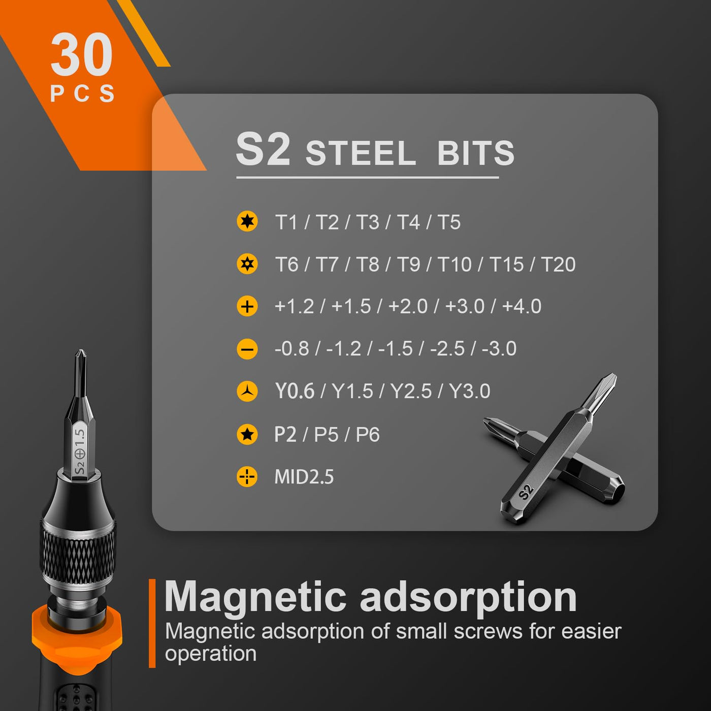 JOREST 38Pcs Feinmechaniker Schraubendreher Set, Mini Werkzeug mit Torx T5 T6 T8 T9 T10 T20, usw, Reparatur Kit für iphone, ipad, Switch, PS4, Xbox, Laptop, Macbook, Computer, Brille, Uhren, usw