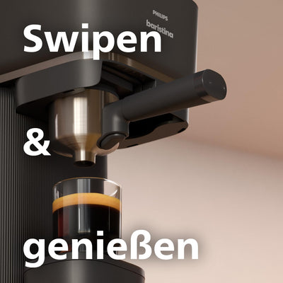 Philips Baristina Espressomaschine - Real Espresso, made simple. Kompakte Kaffeemaschine, Naturweiß mit Eschenholz-Siebträger, 16-bar-Pumpendruck, automatisches Mahlwerk, Cafe Crema (BAR302/20)