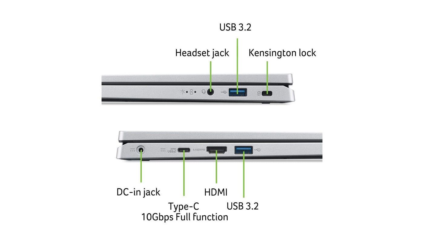Acer Aspire 3 Spin (A3SP14-31PT-C31L) Convertible Notebook | 14" WUXGA IPS Touch-Display | Intel N100 | 4 GB RAM | 128 GB SSD | Intel UHD Grafik | Windows 11 | QWERTZ Tastatur | Silber
