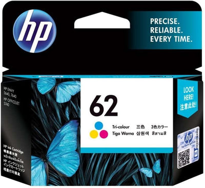 HP 62 (C2P06AE) Original Druckerpatrone Farbe für HP ENVY 55xx, 56xx, 7640, HP OfficeJet 200, 250, 57xx, Cyan/Magenta/Gelb