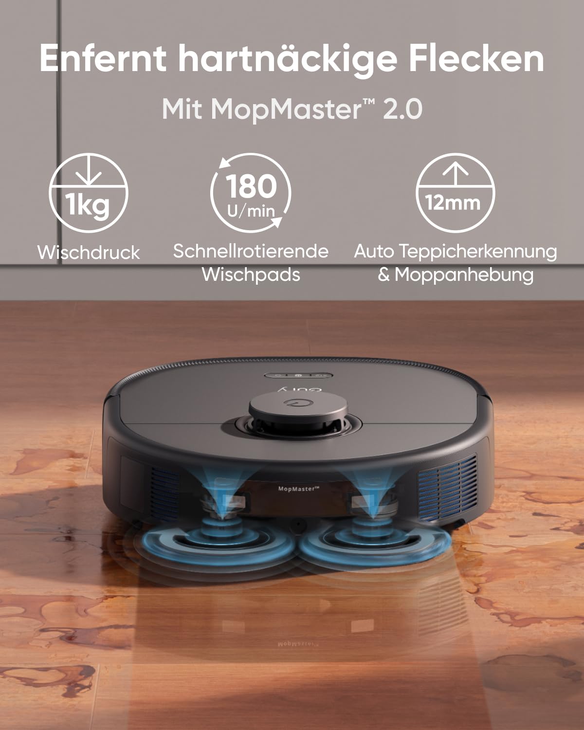 eufy X10 Pro Omni Saugroboter mit Wischfunktion & Absaugstation, 8.000Pa, Auto-Absaugen/Befüllen, 2× Auto-Lift-Mopp mit Auto-Waschen/Trocknen, Aktive Hindernisvermeidung, Kindersicherung