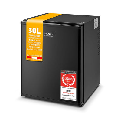 TZS First Austria lautloser Minikühlschrank | Getränkekühlschrank | Wechselbarer Türanschlag | LED-Beleuchtung | ohne Gefrierfach | 30L