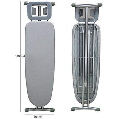 Vileda Express Rapid Bügelbrettbezug für Dampfbügelstation, metallisierte und wärmereflektierende Oberfläche für schnelleres Bügeln, Bügelbretter von 30-45cm x 110-130cm, Farbe Silber-Grau Metallic