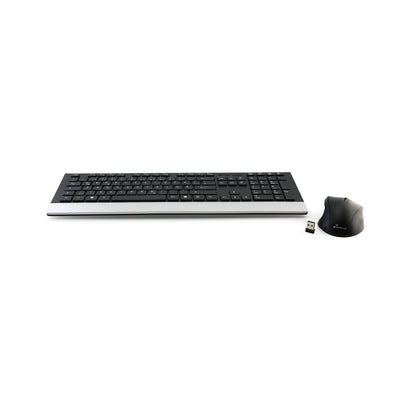 MediaRange Funk-Tastatur- und Maus-Set, Highline Serie, QWERTZ, schwarz/silber