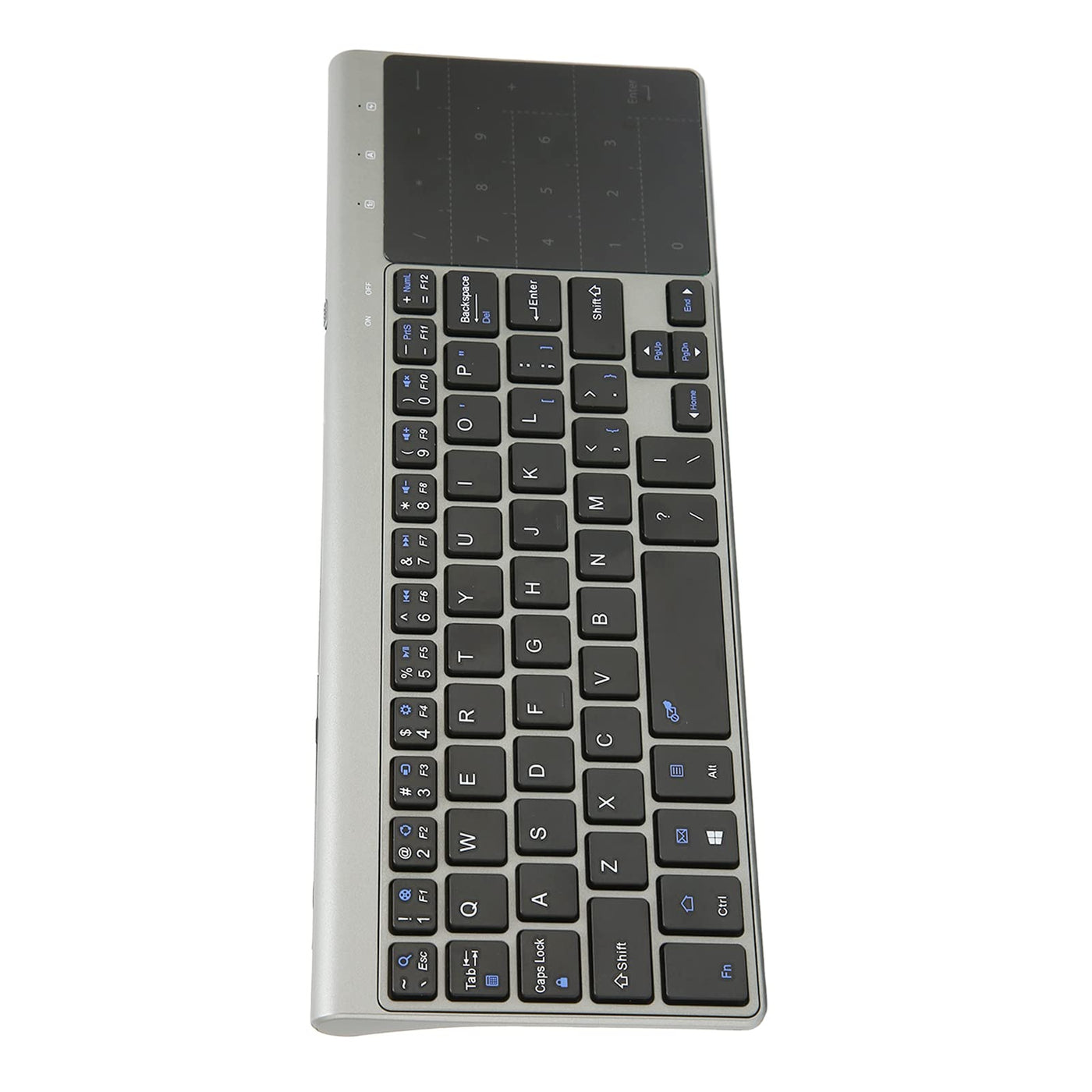 Annadue 2,4G Wireless Tastatur mit Touchpad Ziffernblock, Tragbare Ultrakompakte Vollständige QWERTY Tastatur und Touch Maus, mit USB Empfänger Fernbedienung für Notebook, Computer, TV