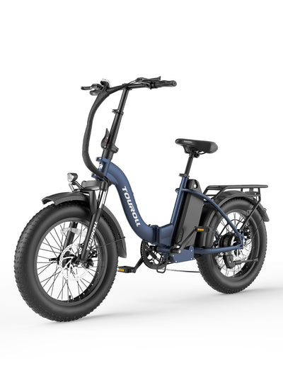 Touroll Klapprad E Bike, 20 * 4 Zoll Elektrofahrräder mit 48v 15Ah Akku, 25km/h, Reichweite bis zu 120-150km, 250W 55N.M Motor E-Bike mit 7-Gang, LCD-Display, Elektrofahrrad für Herren Damen
