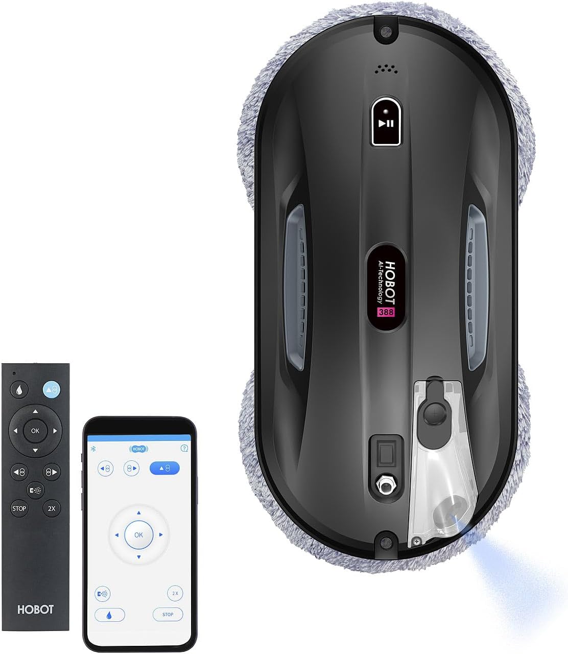 Sichler Exclusive Fenstersaugroboter: HOBOT-388 Profi-Fensterputz-Roboter, Sprüh-Funktion, App (Fensterputzautomat, Profi-Fensterputzroboter, Elektrischer Fensterreiniger)