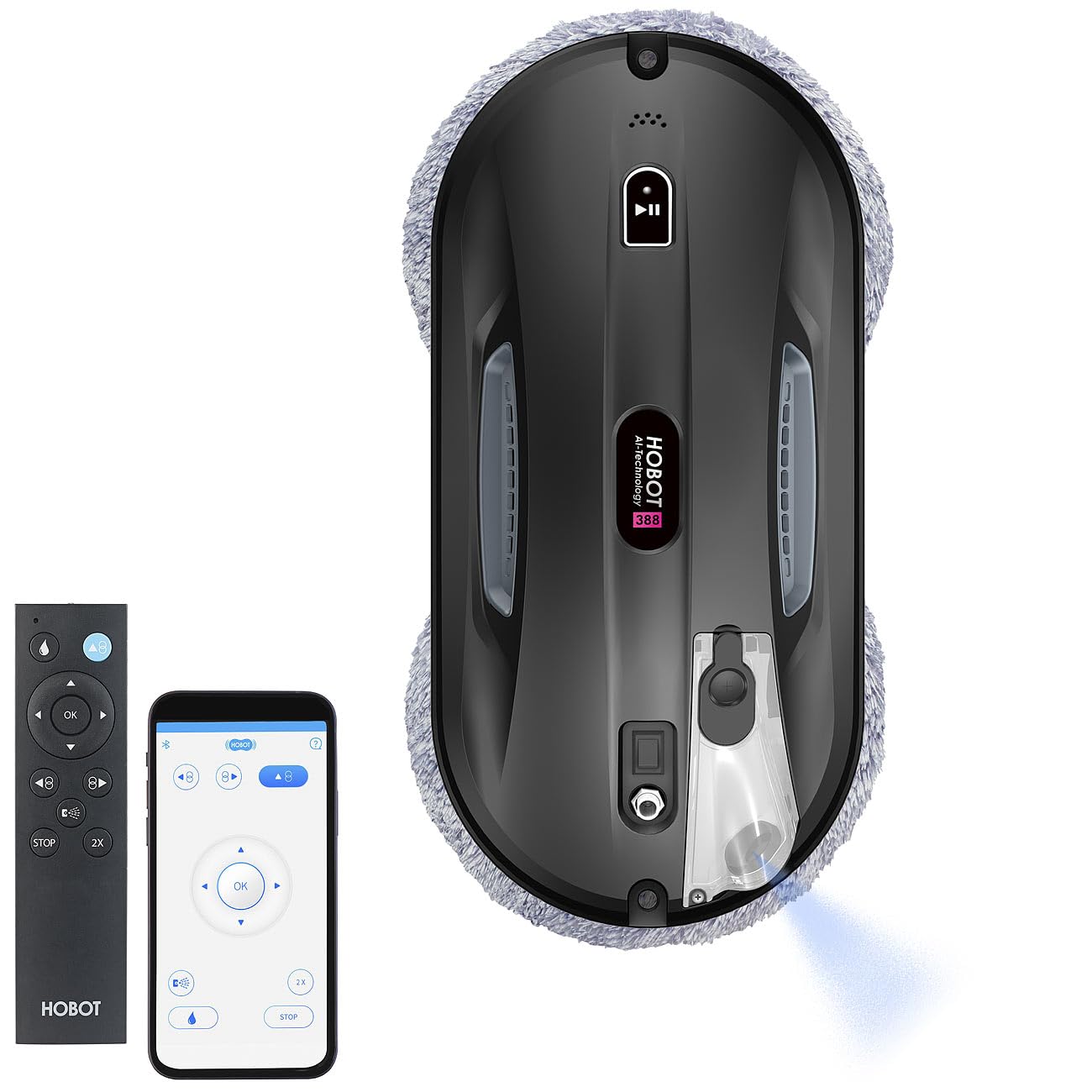 Sichler Exclusive Fenstersaugroboter: HOBOT-388 Profi-Fensterputz-Roboter, Sprüh-Funktion, App (Fensterputzautomat, Profi-Fensterputzroboter, Elektrischer Fensterreiniger)