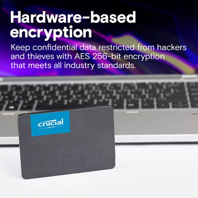 Crucial BX500 SATA SSD 480GB, 2,5" Interne SSD Festplatte, bis zu 540MB/s, 480GB SSD kompatibel mit Laptop und Desktop (PC), 3D NAND, Dynamische Schreibbeschleunigung - CT480BX500SSD1