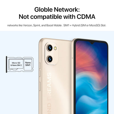 UMIDIGI G1 Smartphone Ohne Vertrag,Android12 Günstig Handy,6,52" HD+ Vollbild 32GB (Erweitern 256 GB),5150mAh Akku,Dual SIM 4G LTE Mobiltelefonen,13MP+5MP Handy zum Senioren Kinder Geschäft (Roségold)