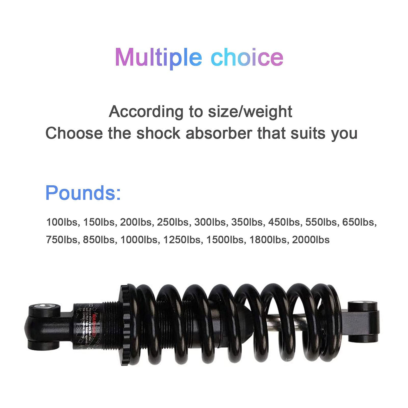 ZECHAO Mountainbike Federstoßdämpfer 125mm,Mountainbike Dämpfer Hinten für Downhill Rennrad MTB Fahrrad Faltrad Stoßdämpfer hinten (Size : 100lbs)