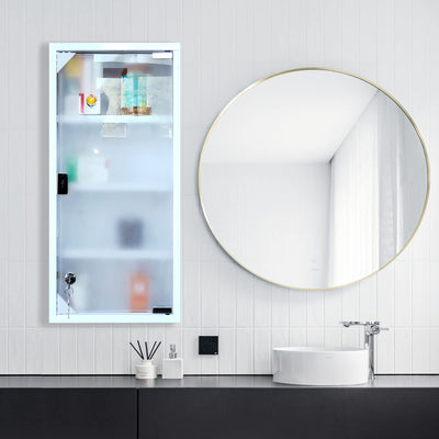 Style home Medizinschrank abschließbarer Arzneischrank 60x30x12cm, 4 Fächer, Metall Hausapotheke Medikamentschrank Erste-Hilfe-Schrank mit Glastür,inkl.2 Schlüsseln (Weiß)