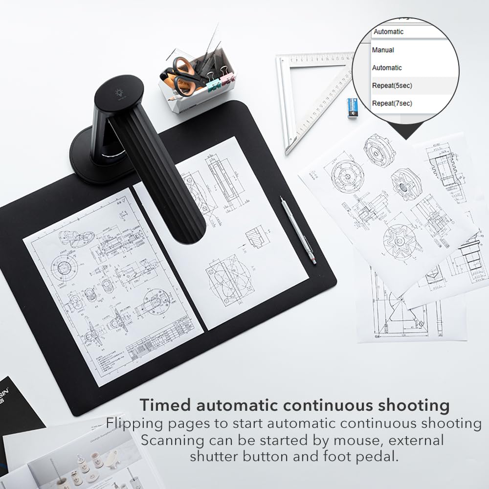Savornest K2 Dokumentenscanner 23 MP: Automatisches Flachrechnen bis zum A3-Format Buchscanner OCR in Echtzeit für Windows Mac, SDK & Twain für Büros, Klassenzimmer und eBook