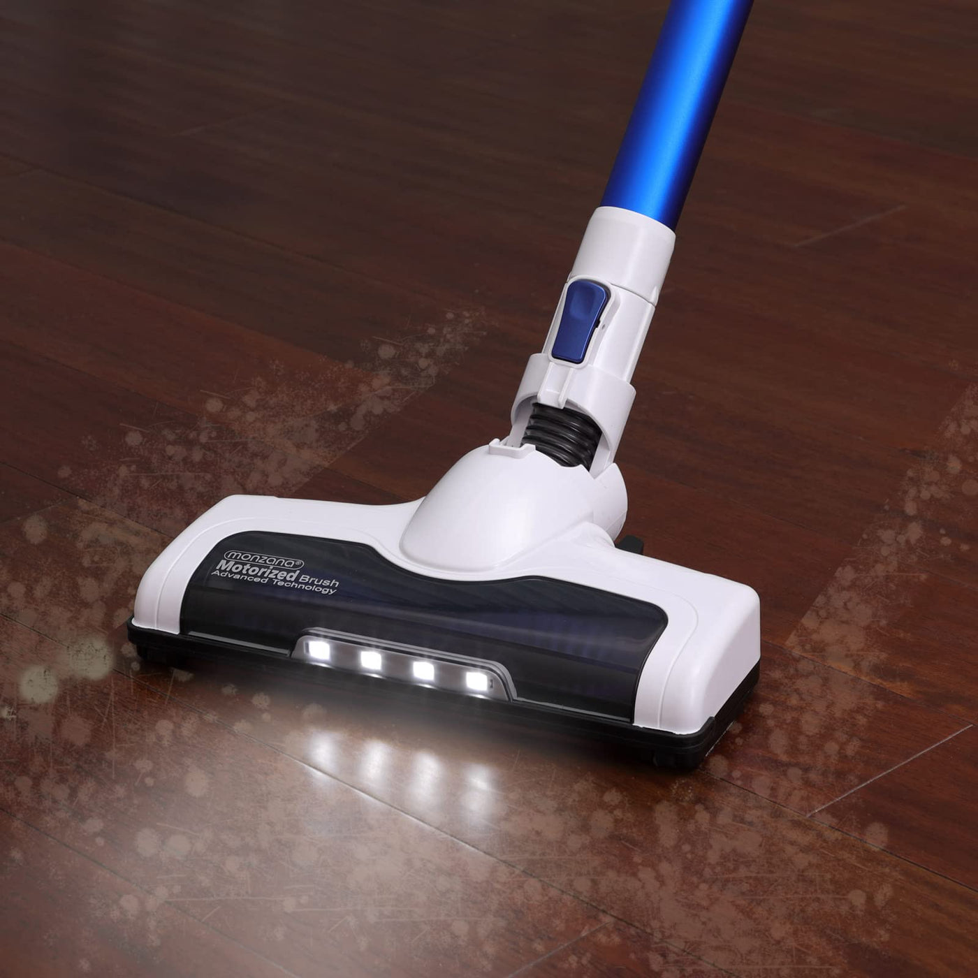 Monzana® Akku Staubsauger Kabellos Schnellladefunktion Beutellos 40min Handstaubsauger Stabstaubsauger Teppich Tierhaare Auto HEPA Filter Blau