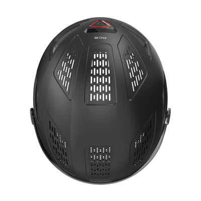 ABUS Stadthelm Hyban 2.0 ACE - Fahrradhelm mit Visier, Licht und ABS-Hartschale - für Damen und Herren - Schwarz (velvet black), Größe L