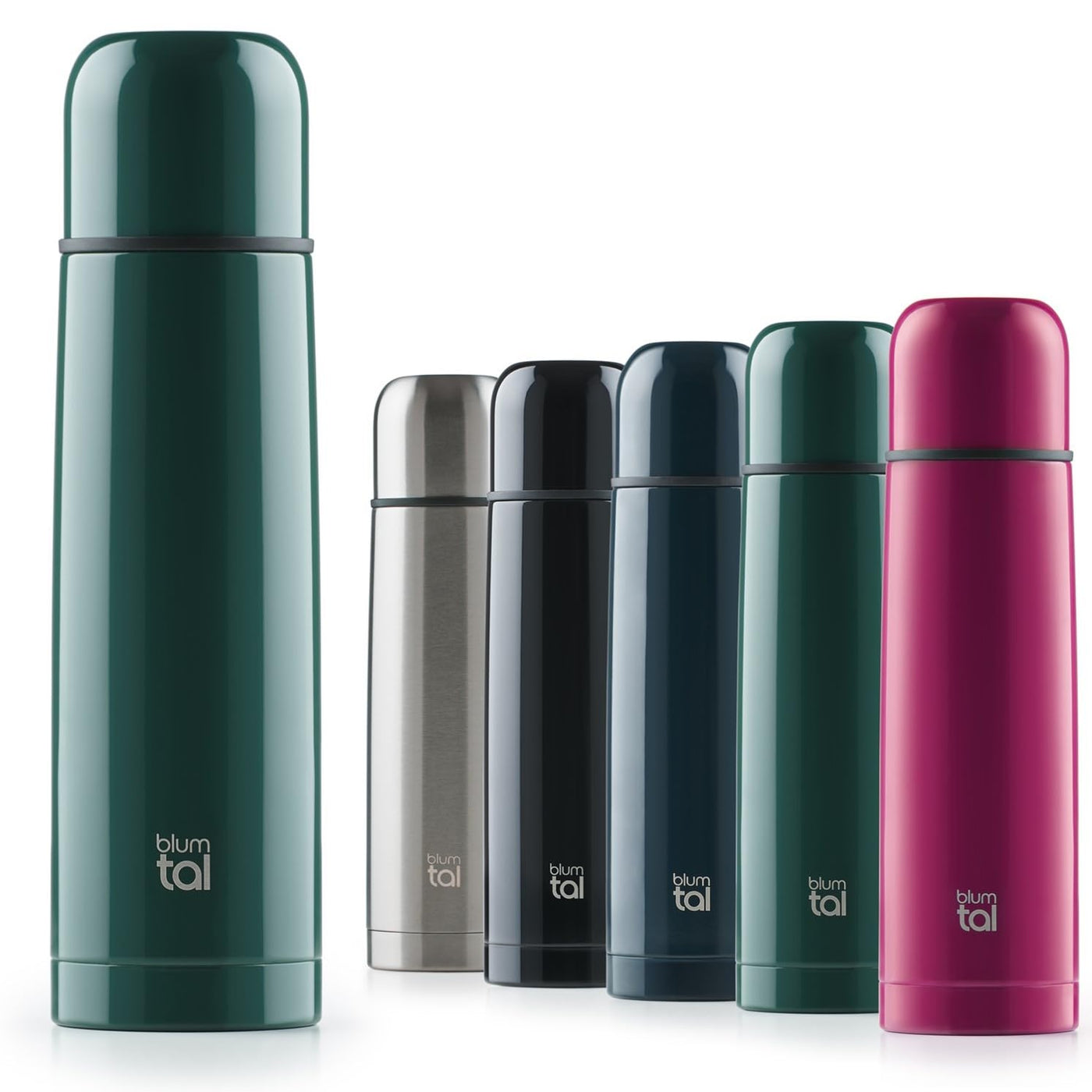 Blumtal® Thermosflasche 1L - BPA-freie Thermoskanne für warm&kalt - auslaufsichere Isolierflasche 1000ml aus Edelstahl rostfrei - Thermoskanne mit Becher - Isolierkanne 1L - Thermokanne - Dunkelgrün