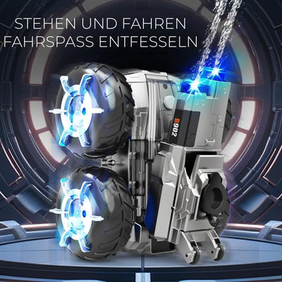 funnykid 3-in-1 RC Panzer 4WD Amphibienfahrzeug mit Wasserkanonen, LED-Lichtern & 2 Akkus (45+ Min Laufzeit) – Ferngesteuertes Auto für Kinder 6 7 8 9 10 11 12, Geländewagen für Land & Wasser