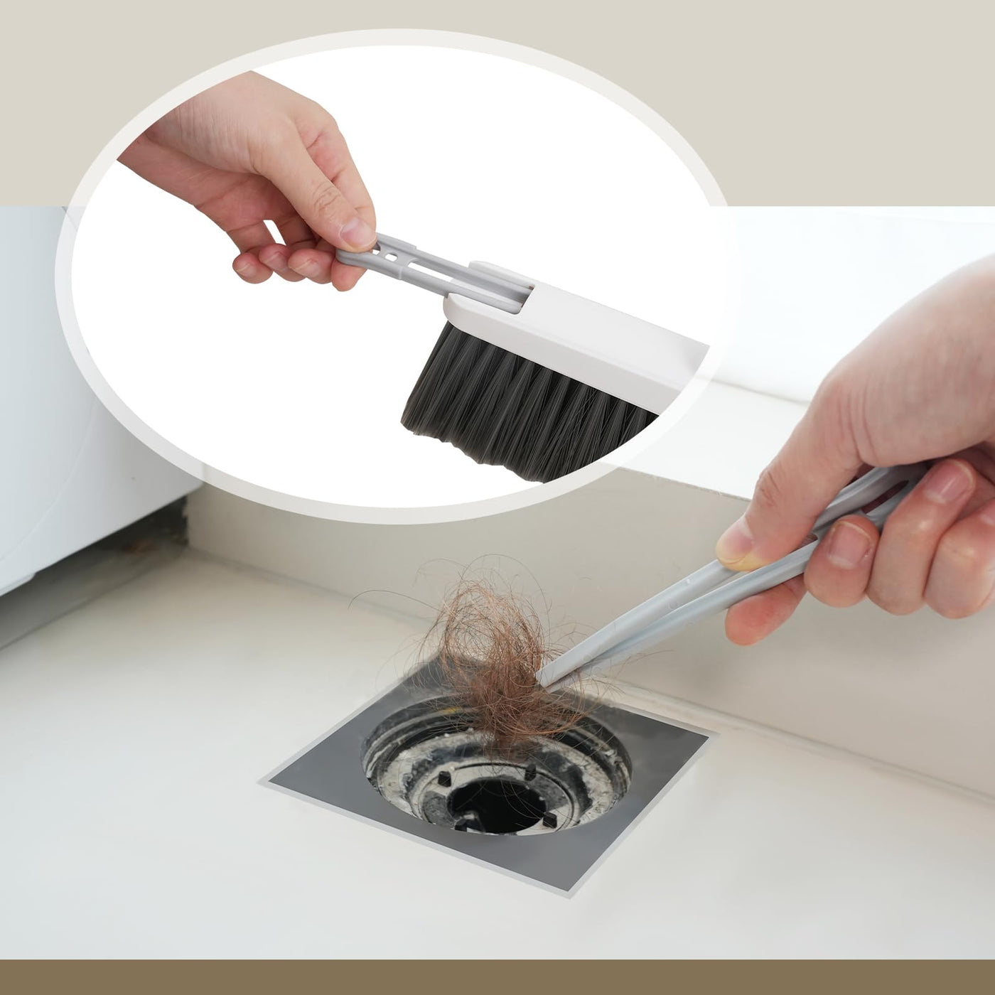 Mitclear Besen und Kehrschaufelset Set mit Langem Griff, 180° drehbare Kehrbesen Kehrmaschine und Haushalt Kehrschaufel Combo mit Aluminiumlegierung-lippe für die Reinigung von Haus, Büro, Lobby