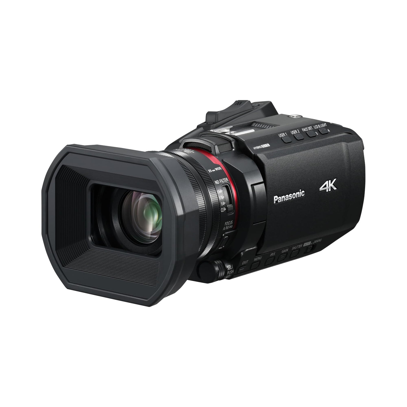 Panasonic HC-X1200E 4K 60p Palm-Style Camcorder with 25mm Wide-Angle Lens, 24x Optical Zoom, 5-Axis Hybrid OIS, USB PD, Black