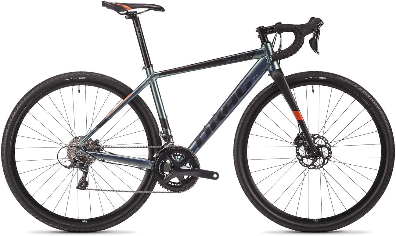 Airtracks 28 Zoll Herren Gravel Bike STERRATO 5.0 Fahrrad mit 2 x 9 Gang Shimano SORA RD-R3000-18 Gang- UD Carbon Gabel - UD Carbon Gabel - 55cm (Körpergröße 175-188cm)
