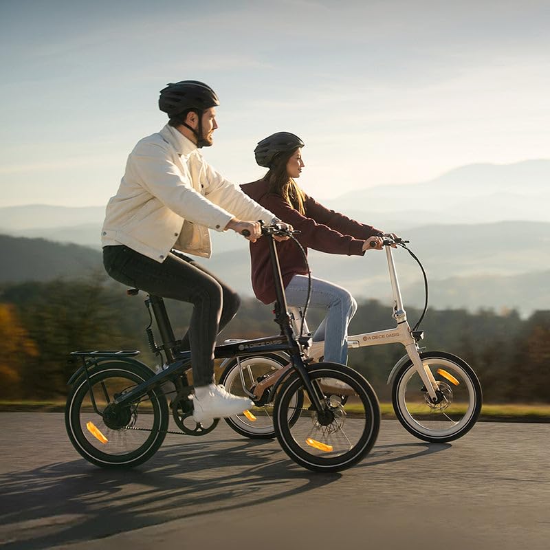 ADO E-Bike Air Carbon Elektrofahrrad, ebike Damen/ebike Herren,Bike,klapprad Riemenantrieb 14,5Kg IPS LCD Display, GPS,ADO APP,250W(Schwarz)